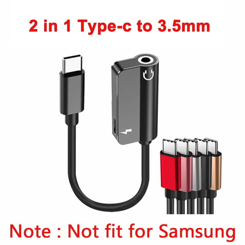 Адаптер USB C 2 в 1 адаптер для наушников типа на 3 5 аудиоадаптер c наушники с