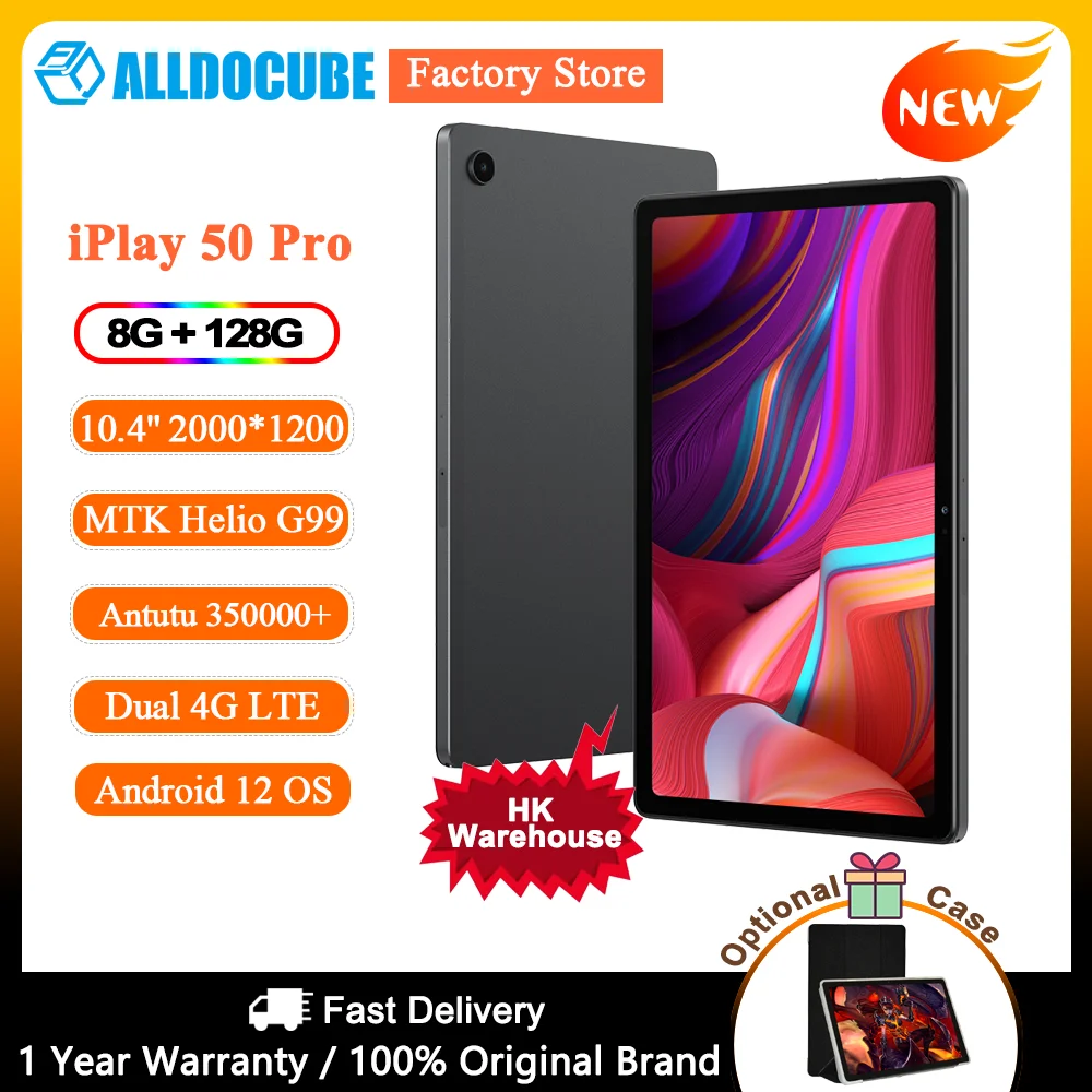 Планшетный компьютер Alldocube iPlay 50 Pro MTK Helio G99 восьмиядерный 10,4 - дюймовый 2K экран 8 ГБ оперативной памяти 128 ГБ ROM двойной 4G LTE Android 12