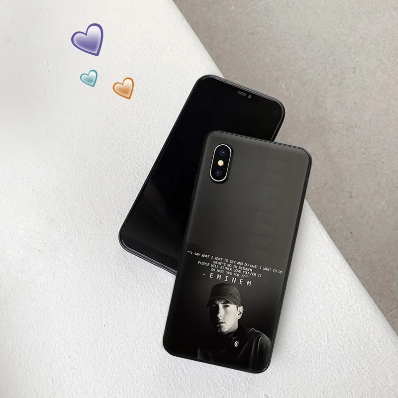 Силиконовый мягкий чехол для телефона iphone 16Plus 15 14 13 12 11 16 Pro Max Mini XR SE 7 8 Plus 15ProMax Eminem