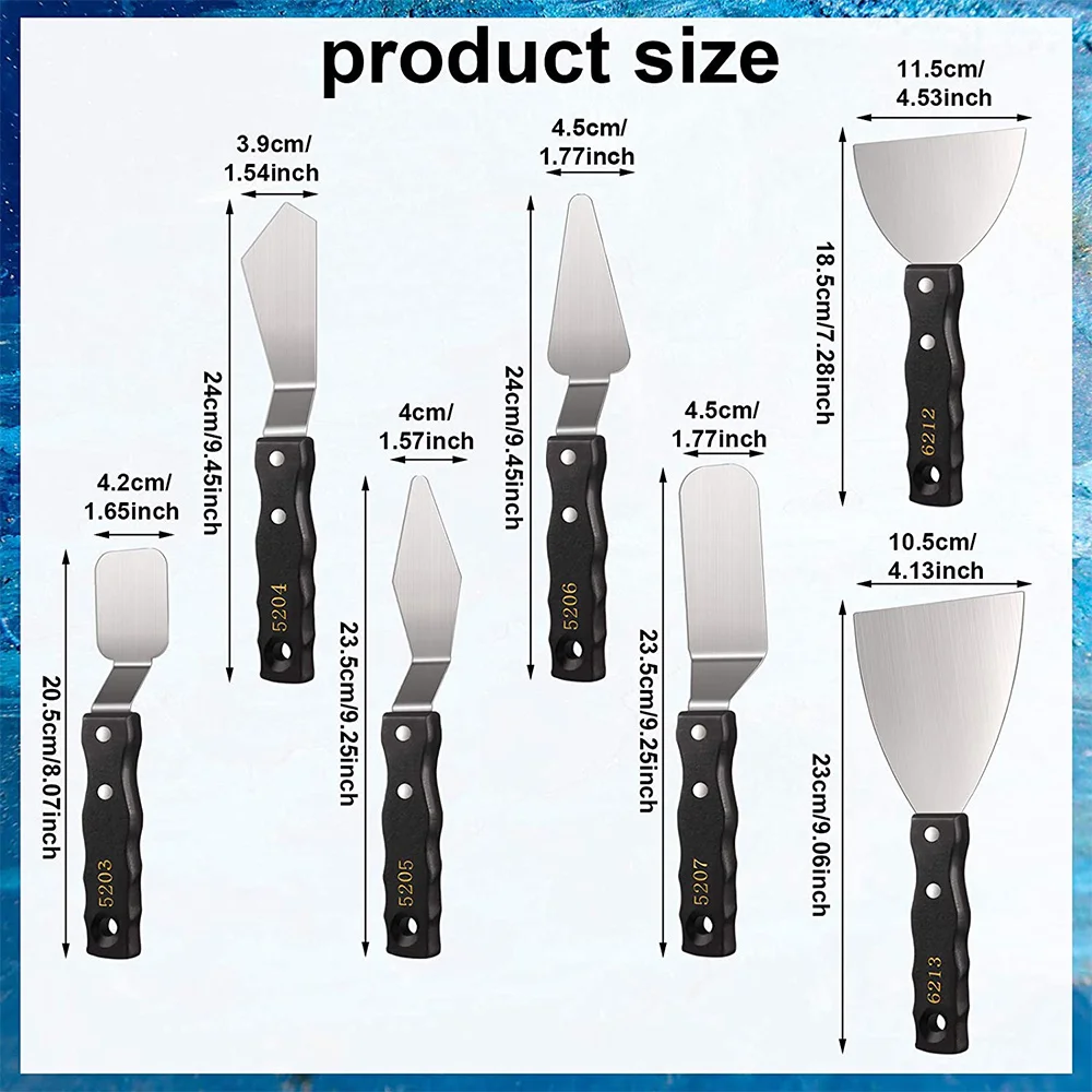 

5Pcs Large Painting Knife Set Pallet Knife,Painting Mixing Scraper Spatula Palette Knife Tools,for Color Mixing Supplies