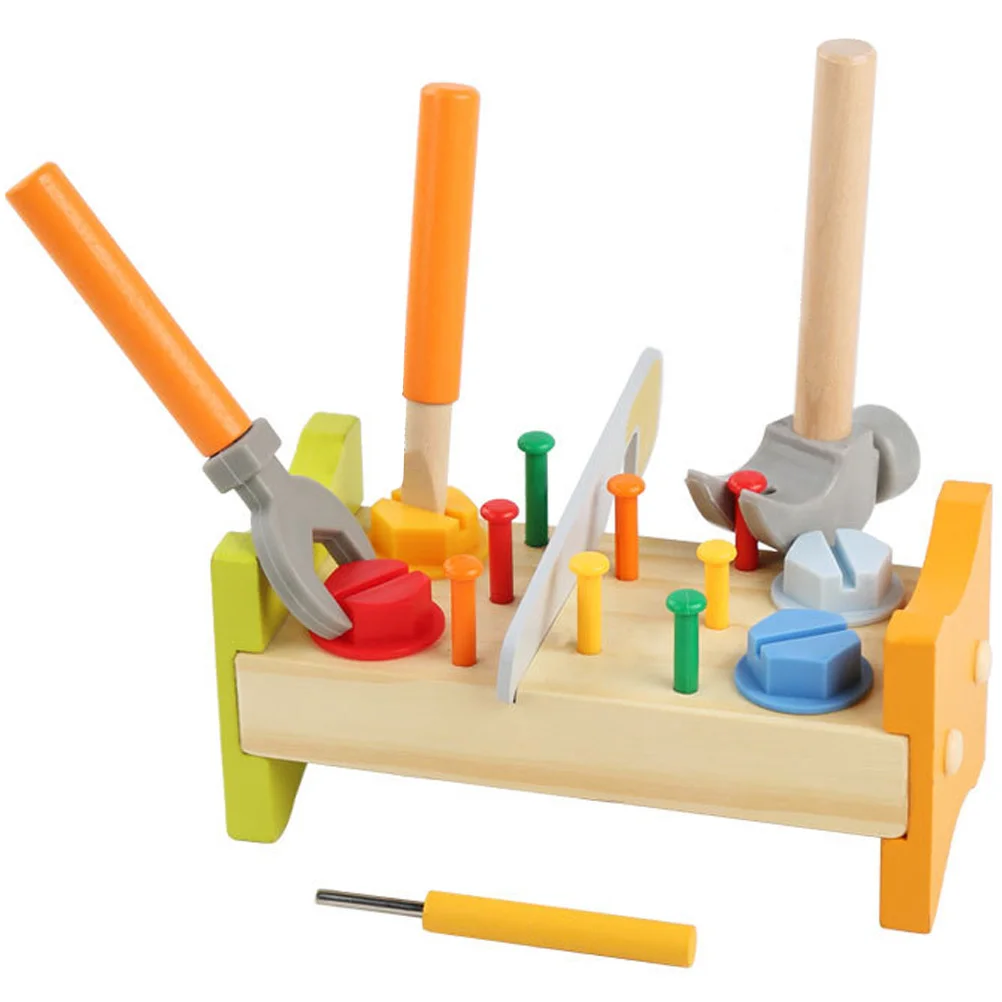 

Nut Knock Dingta Pounding Peg Workbench Toddler Hammer Toys Toddlers Children Baby Kids Wooden