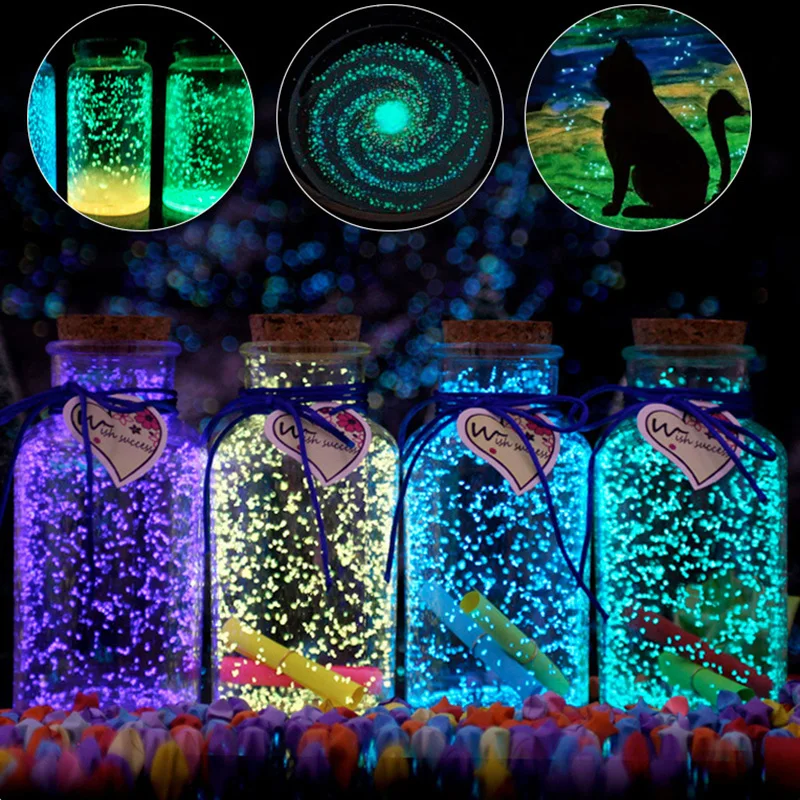 

10g Party DIY Fluorescent Super Luminous Particles Glow Pigment Bright Gravel Noctilucent Sand Glowing In The Dark Sand Powder