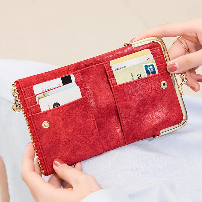 

Women's Wallet 2022 Coin Wallet Women Purses Leather Women's Wallet Mini Wallet Small Card Holders Female Short Money Bags