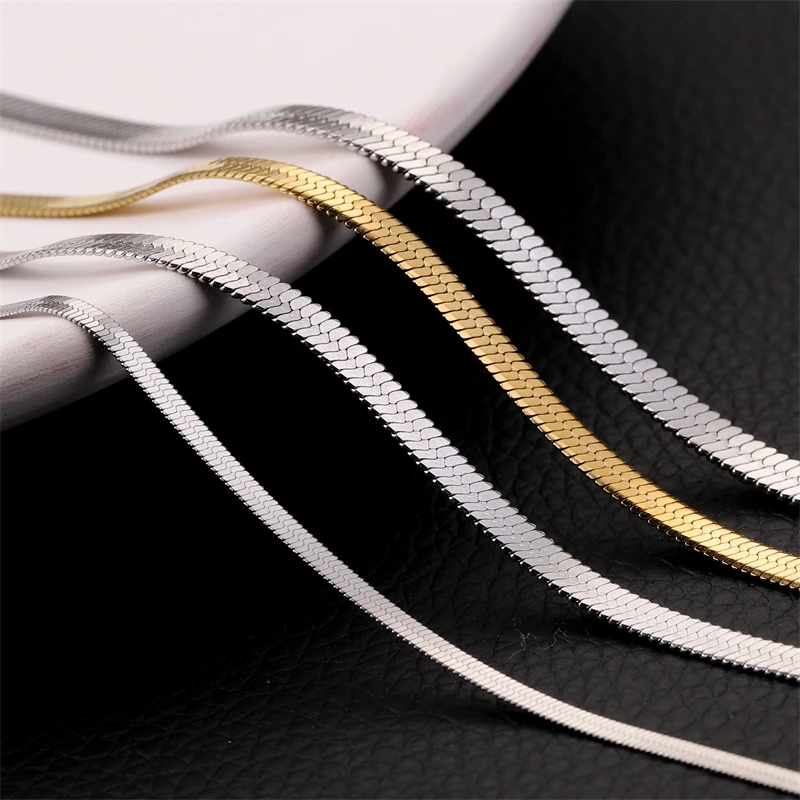 

Popular Fashion Unisex Snake Chain Men's Necklace Choke Ring Stainless Steel Snake Bone Chain Necklace Men's Jewelry