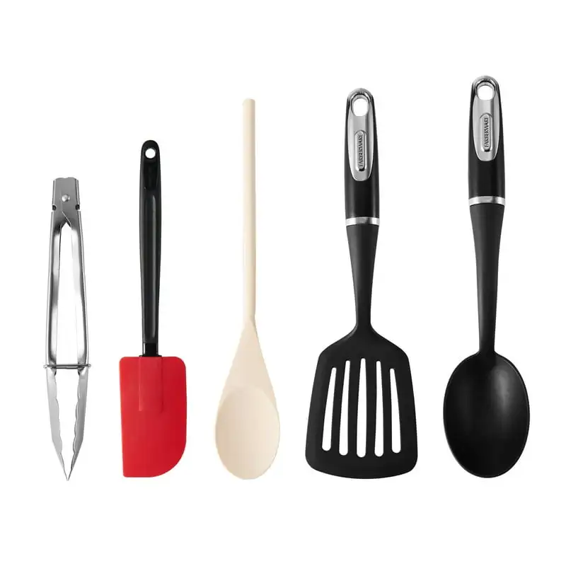 

Utensil Set with Spatula, Tongs, Spoon and Turner, 5 Pieces