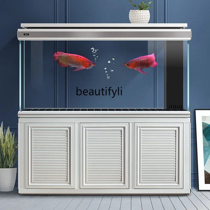 Professional-grade large arowana tank office automatic water replenishment bottom filter smart aquarium with ambient light