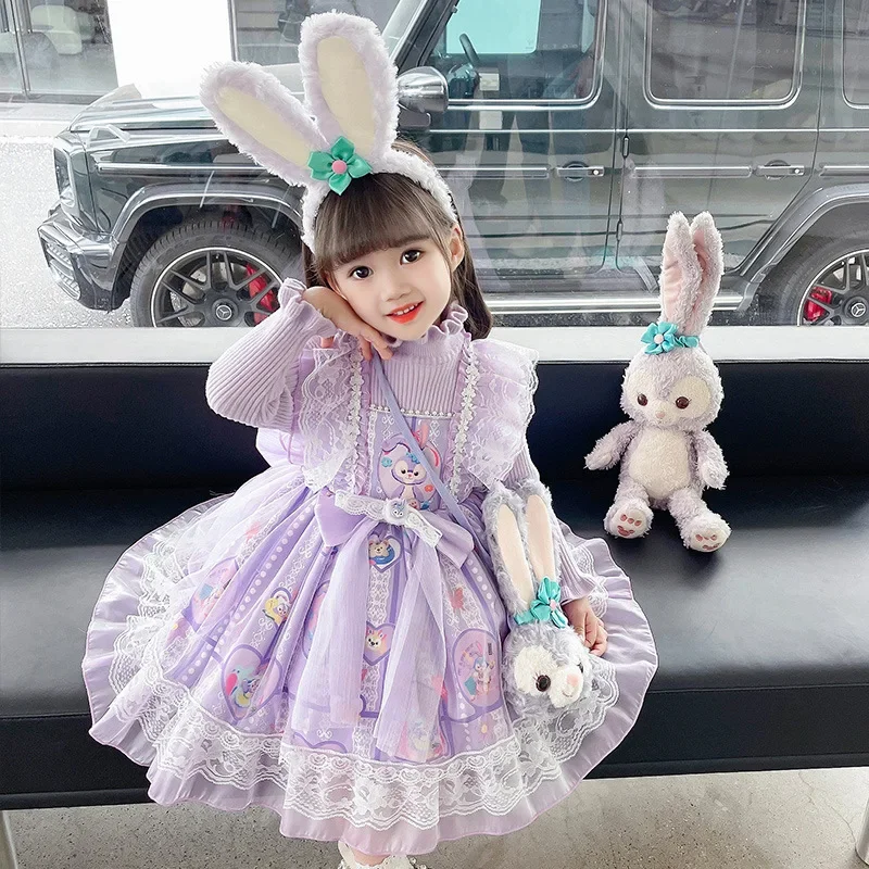 

Осенне-зимняя одежда для девочек Disney, платье Linabell, шерстяное платье, платье принцессы «Звезда» Lorita Stellalou, костюм для косплея