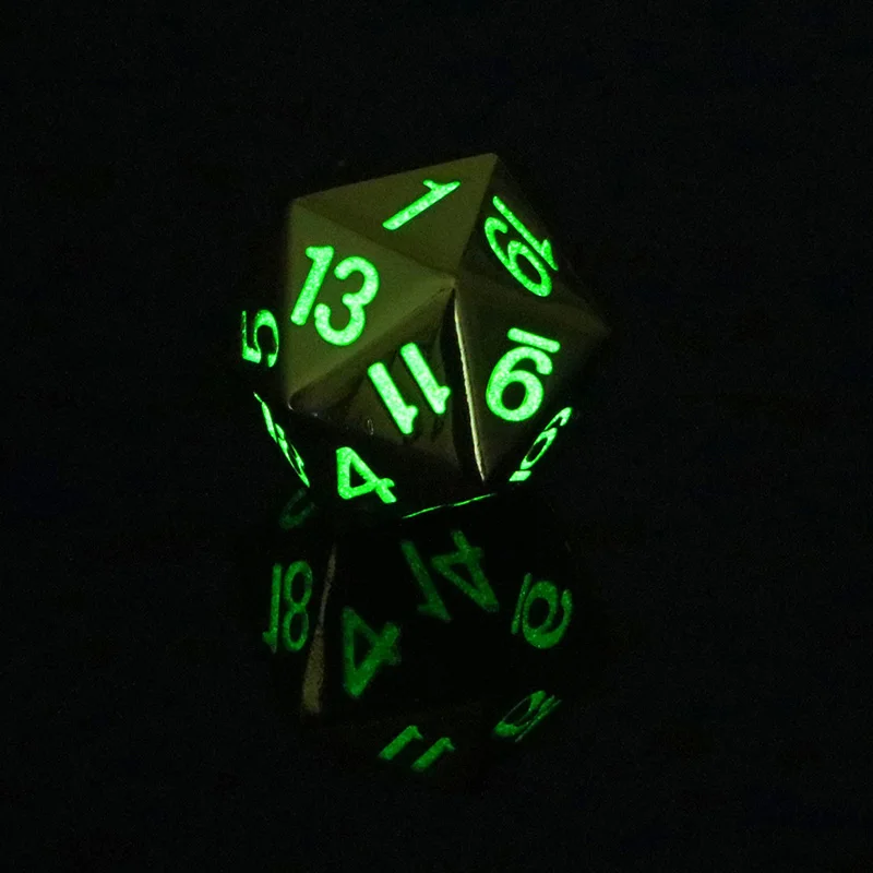

1 Piece 20 Sided Decider Fluorescence Gold/Bronze Metal Funny Dice Standard Board Game Acessorios