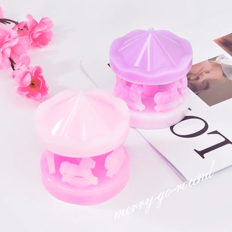 Форма в виде карусели из смолы настольная лампа сделай сам с вращающейся лошадью