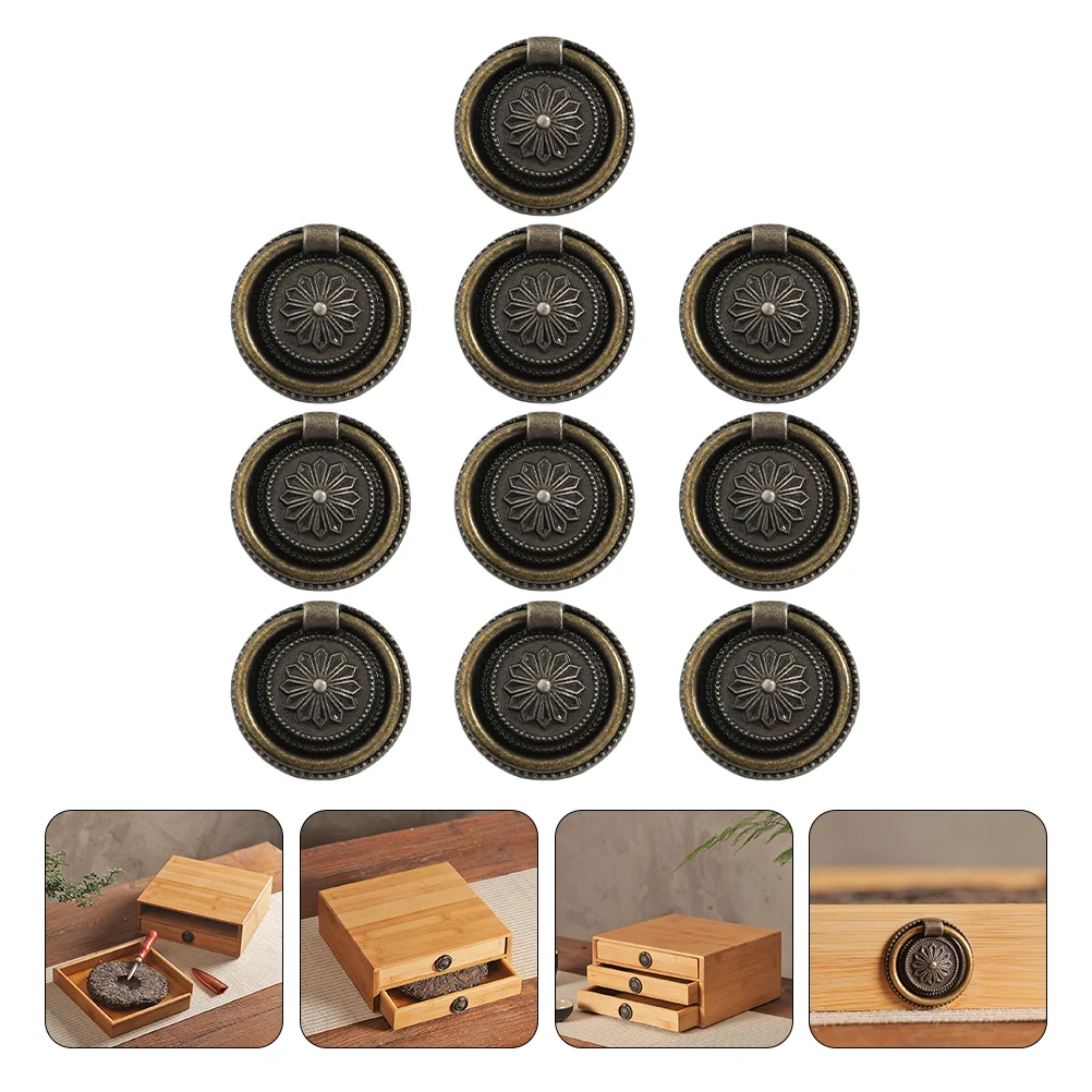 

10Pcs Cupboard Door Handles Retro Door Knobs Practical Wardrobe Handles