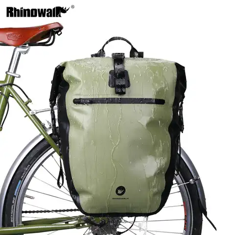 Велосипедная багажная сумка Rhinowalk, водонепроницаемая Велосумка на багажник, 20-27 л, сумка на багажник, рюкзак, 4 цвета