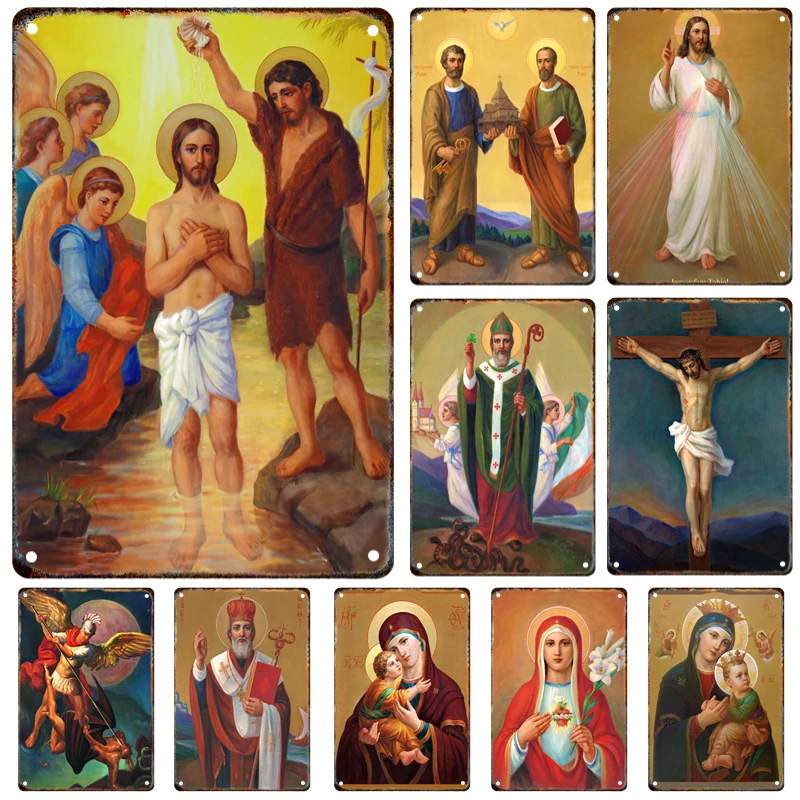

Easter Metal Tin Painting Wall Signage Board Jesus Poster Living Room Christian Man Cave Art Home Decorative Iron Painting