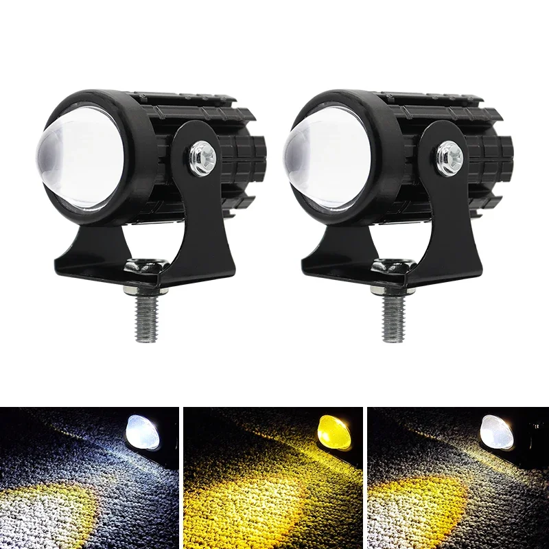 

Светодиодная фара для мотоцикла, мини-светильник для вождения, универсальные двухцветные прожекторы, мотоцикл, грузовик, приц...