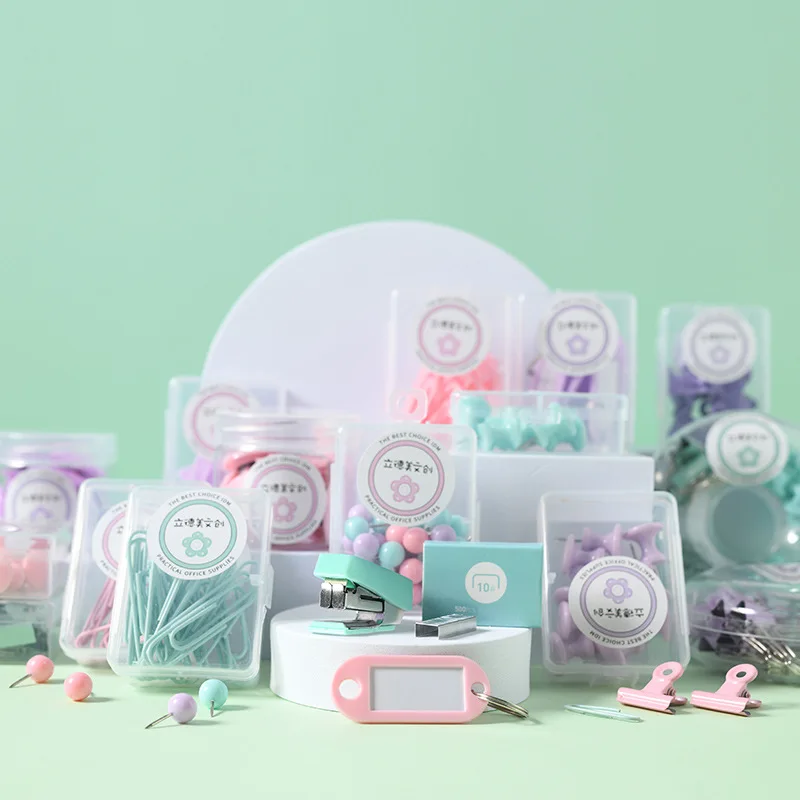 

1 Box Colored Paper Clip Metal Clips Memo Clip Bookmarks Stationery Office Accessories School Supplies Length 18mm/50mm