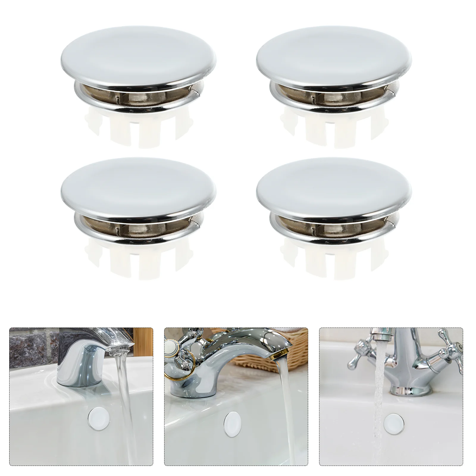 

Sink Overflow Cover Ring Trim Hole Cap Bathroom Basin Round Insert Covers Drain Caps Rings Wash Vanity Circleplugs Tidy Bassin