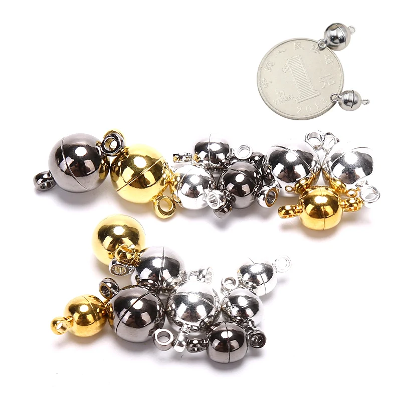

10pcs Magnetic Lobster Clasps Buckle Hook Round Ball DIY Jewelry Making Findings