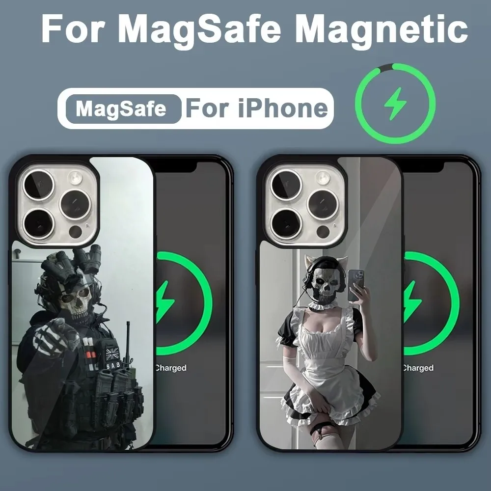 Телефонный чехол для iPhone 16 15 14 13 12 11 Plus Pro Max Mini Magsafe Магнитная Беспроводная зарядка