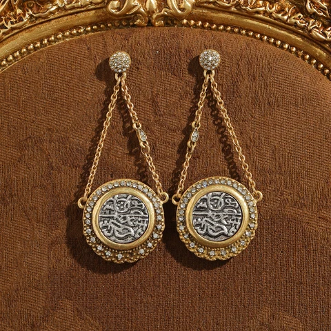 Серьги-капельки "Старые деньги" LOVE GREEN LIVE GREEN