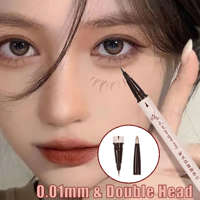 

3/1Pc Liquid Eyeliner 0.01mm Ultrafine Waterproof Eyeliner Pen Pearlescent Long Lasting Silkworm Pencil 2In1 Eye Makeup Cosmetic