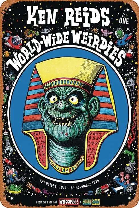 Zuhhgii Ретро Аниме Металлическая банка - KEN REID WORLD WIDE WEIRDIES HC Мультяшная металлическая