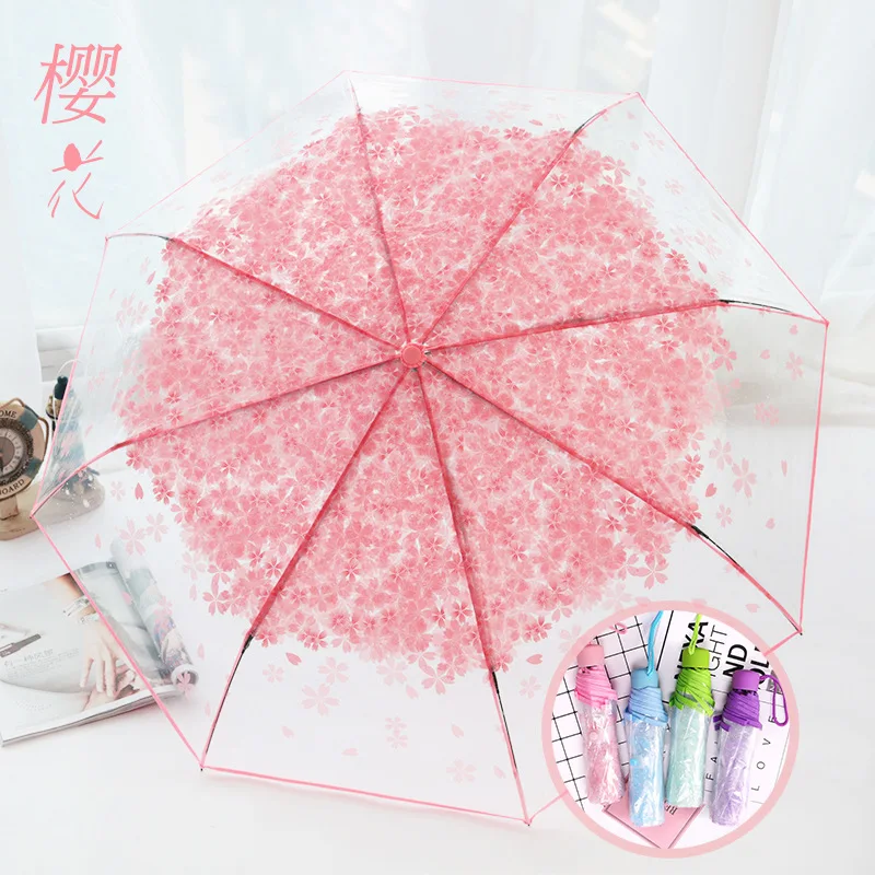 

White To Deform Umbrellas Plastic 8 And Clear Not Bone Children Adults Transparent Umbrella Strong Sakura Easy