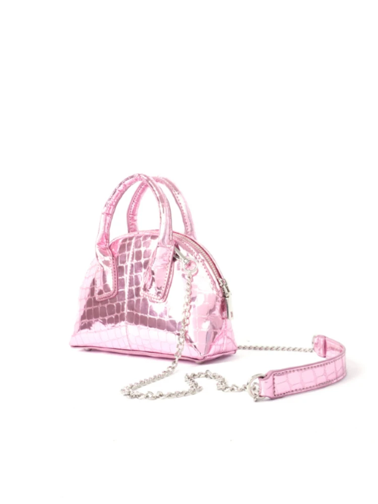 Gold Color Women's Messenger Bag Portable Ladies Small Square Shoulder Bags Fashion Crocodile Pattern Clutch Purse Tote Handbags