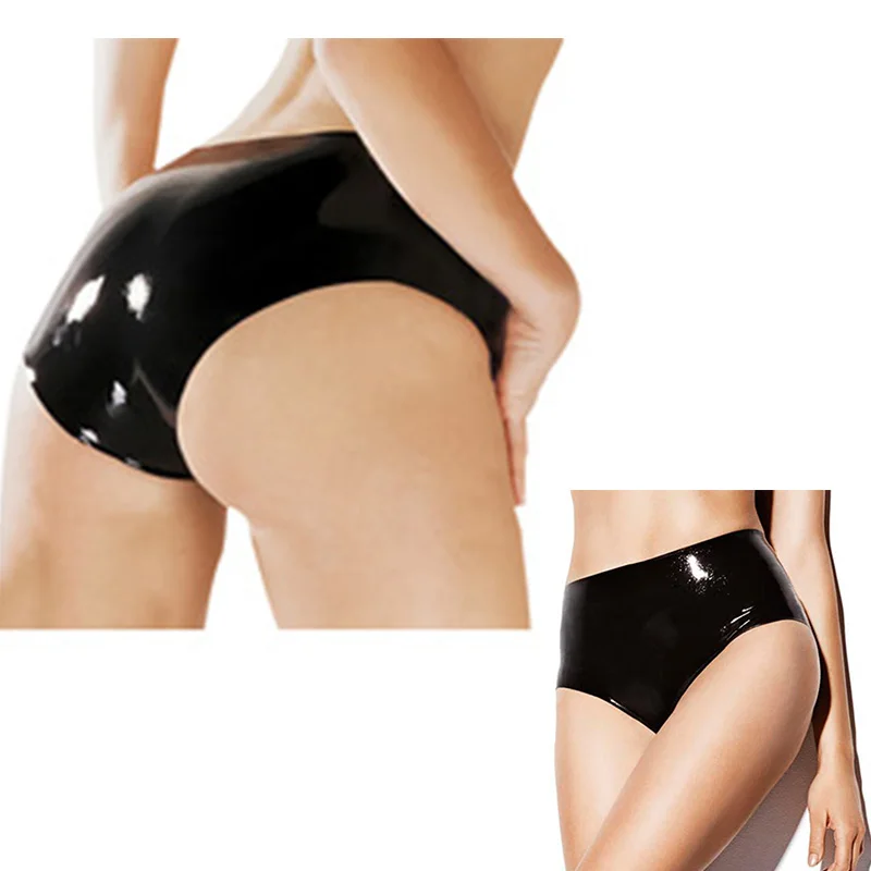 

Latex Fetish Briefs Seamless Rubber Sexy Briefs Black Latex Underwear for Women