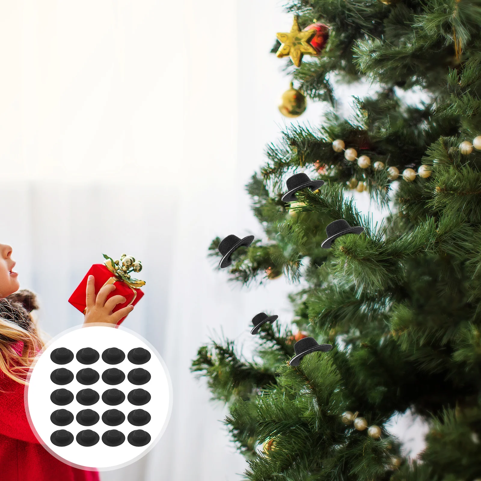 

20pcs Tiny Hat Miniature Snowman Hats Christmas Craft Decoration Small Christmas Hat Bottle Santa Hat