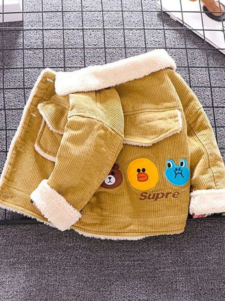 

2022 Winter Overcoat Kids Jacket Clothes Baby Clothing Boy Girl Wool Jackets Coat Children Thick Outwear 1 2 3 4 Years Casual