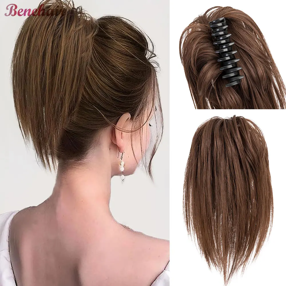 Шиньон для конского хвоста Benehair пушистый шиньон заколка в пучок прямые волосы 12