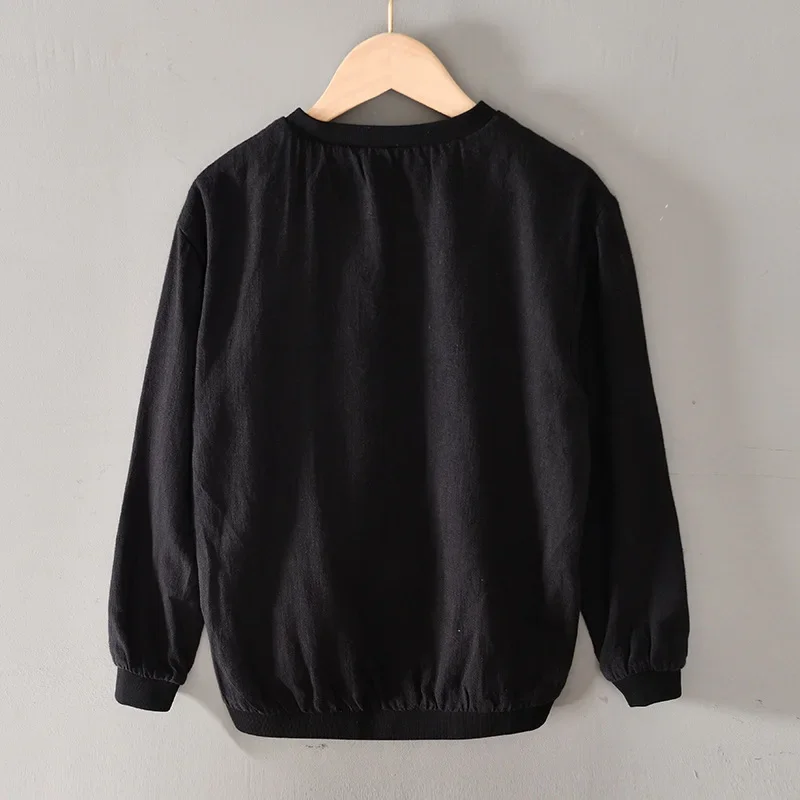 Японская винтажная повседневная куртка из конопли с бейсбольным воротником