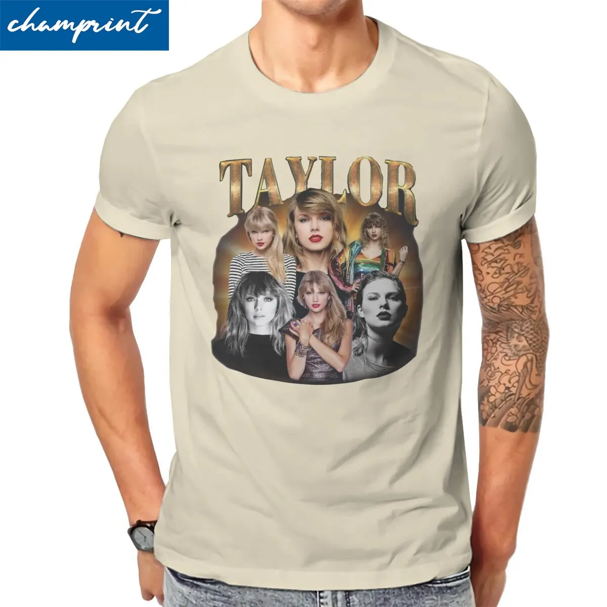 

Футболка мужская с круглым вырезом, из чистого хлопка, с принтом