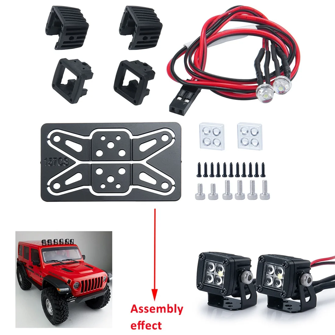 Модифицированные фары прожекторы верхние автомобиля бамперные для AXIAL SCX10 JEEP TRAXXAS