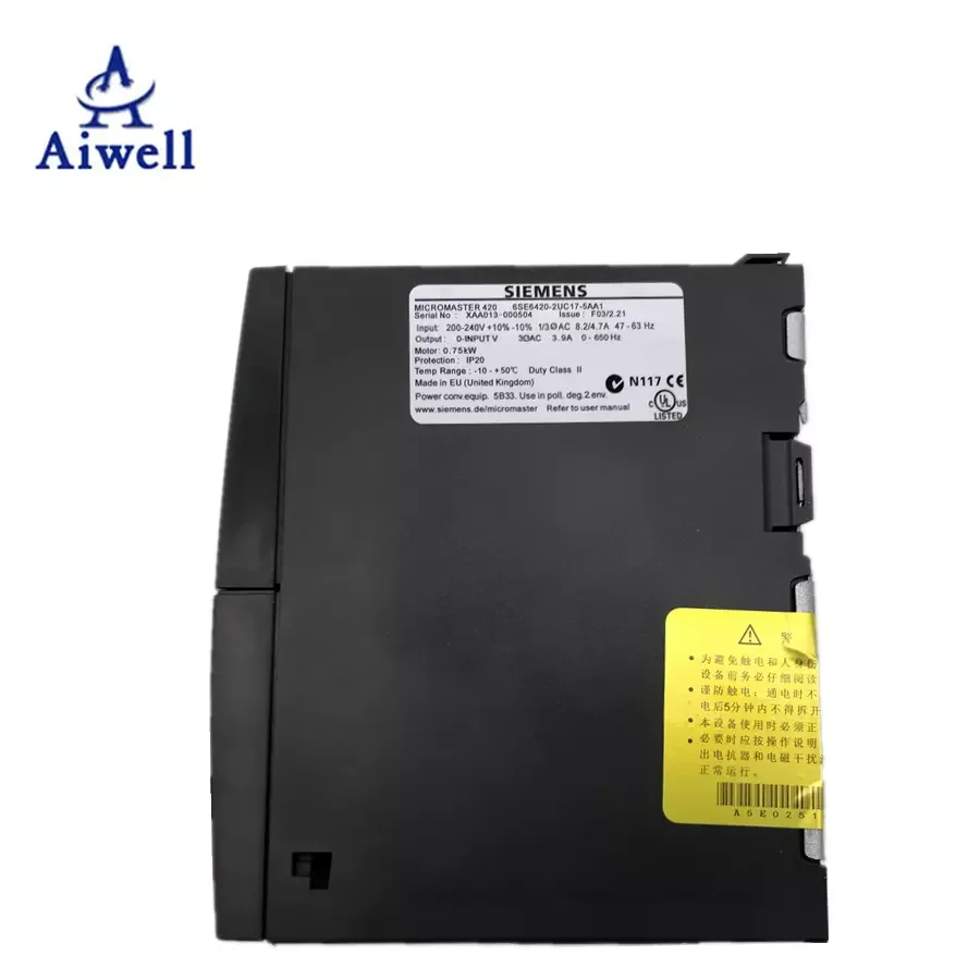 

Original 0.75KW Micro master 420 Siemens Inverter 6SE6420-2UC17-5AA1