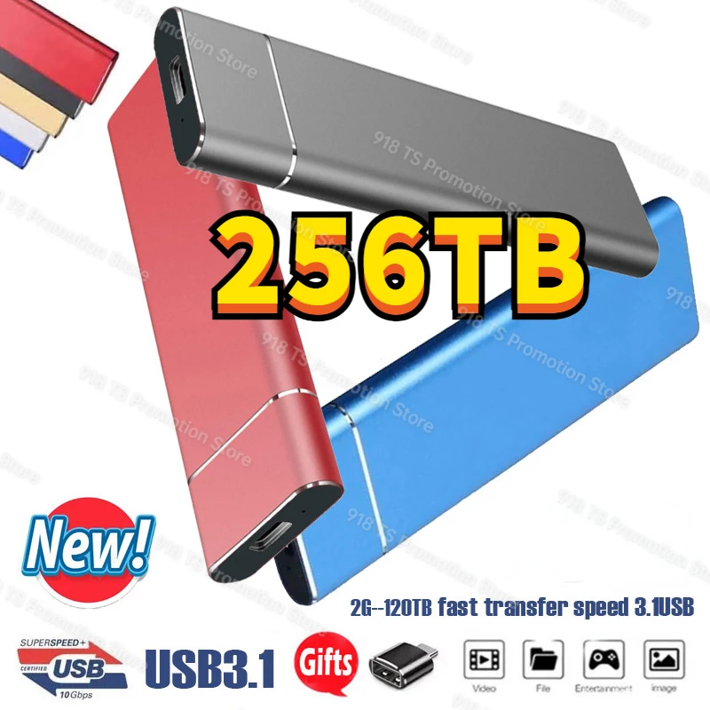 

Original High-speed 1TB SSD Portable External Solid State Hard Drive 2TB 8TB 64TB USB3.0 Interface HDD hard drive For Laptop ps5