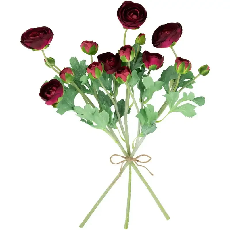

for Decoration 21" Red Artificial Ranunculus Floral Sprays of 6 for Decoration Perfect for Home or Office Decor.