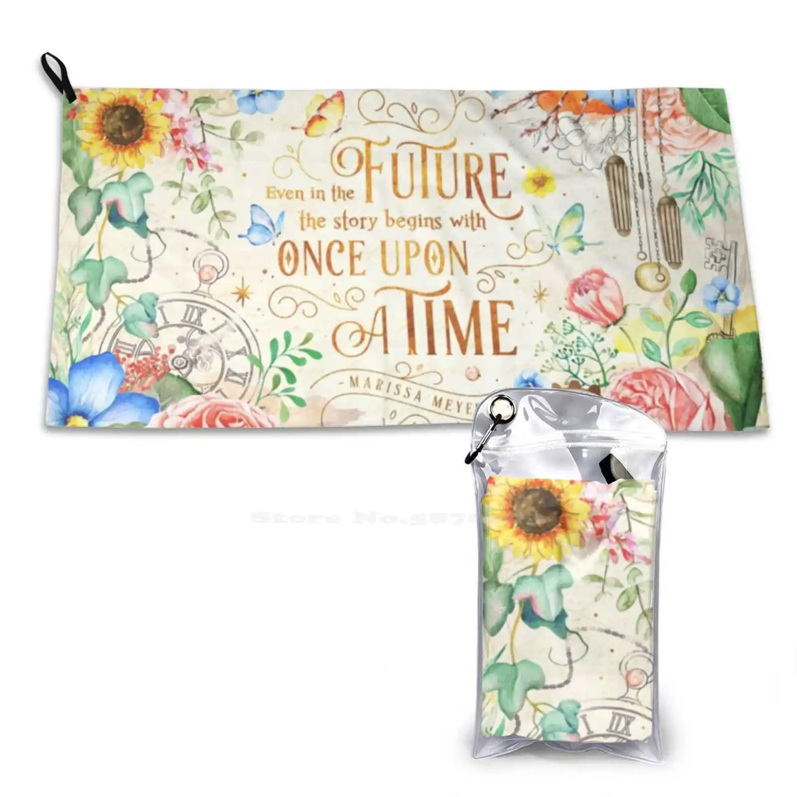 Quick Dry Bookish Flowers Floral Watercolor Vintage Steampunk Gears Leaves Retro