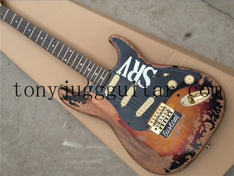 

Handmade 10S Rhxflame Shop Masterbuilt Limited Edition Stevie Ray Vaughan Tribute SRV Number One ST Electric Guitar Vintage