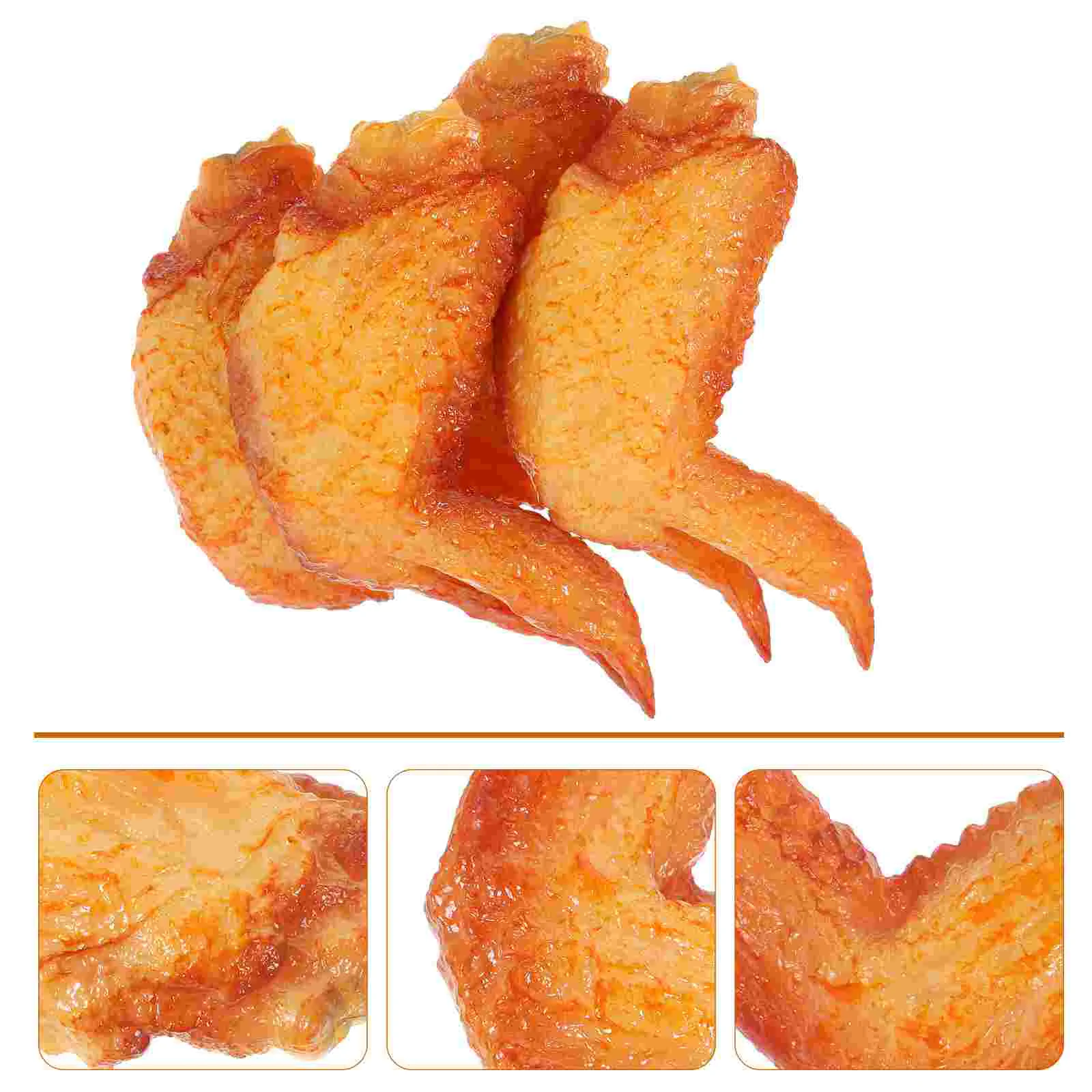 

4 Pcs Simulated Chicken Wings Drumsticks Model Realistic Play Food Fake Toy For Kids Pretend Pvc Meat Kids