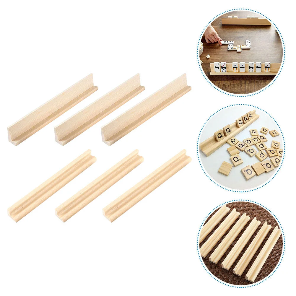 

Game Set Domino Holder Multi-function Trays Displaying Stand Wooden Holders DIY Supply
