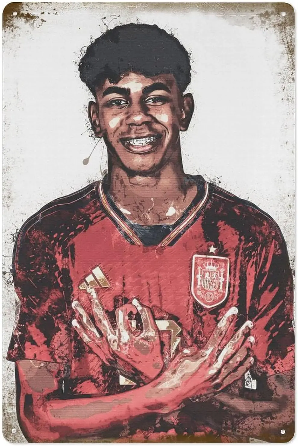 Металлический плакат lamine yamal в испанском стиле оловянный знак 8 × 12 дюймов