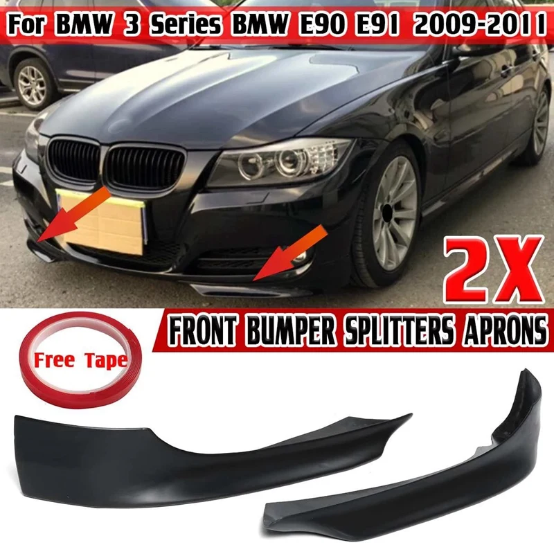 

2X Rear Bumper Spoiler Lip For-BMW 3-Series E90 E91 2009-2011 Bumper Winglets Side Skirt Splitters Trim Protective Guard