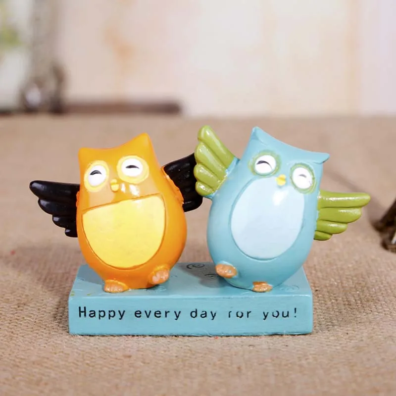 

Home Art Craft Cute Room Decoration Accessories Owl Resin Desktop Lifelike Indoor Garden Figurine Ornament Wedding Party Gifts