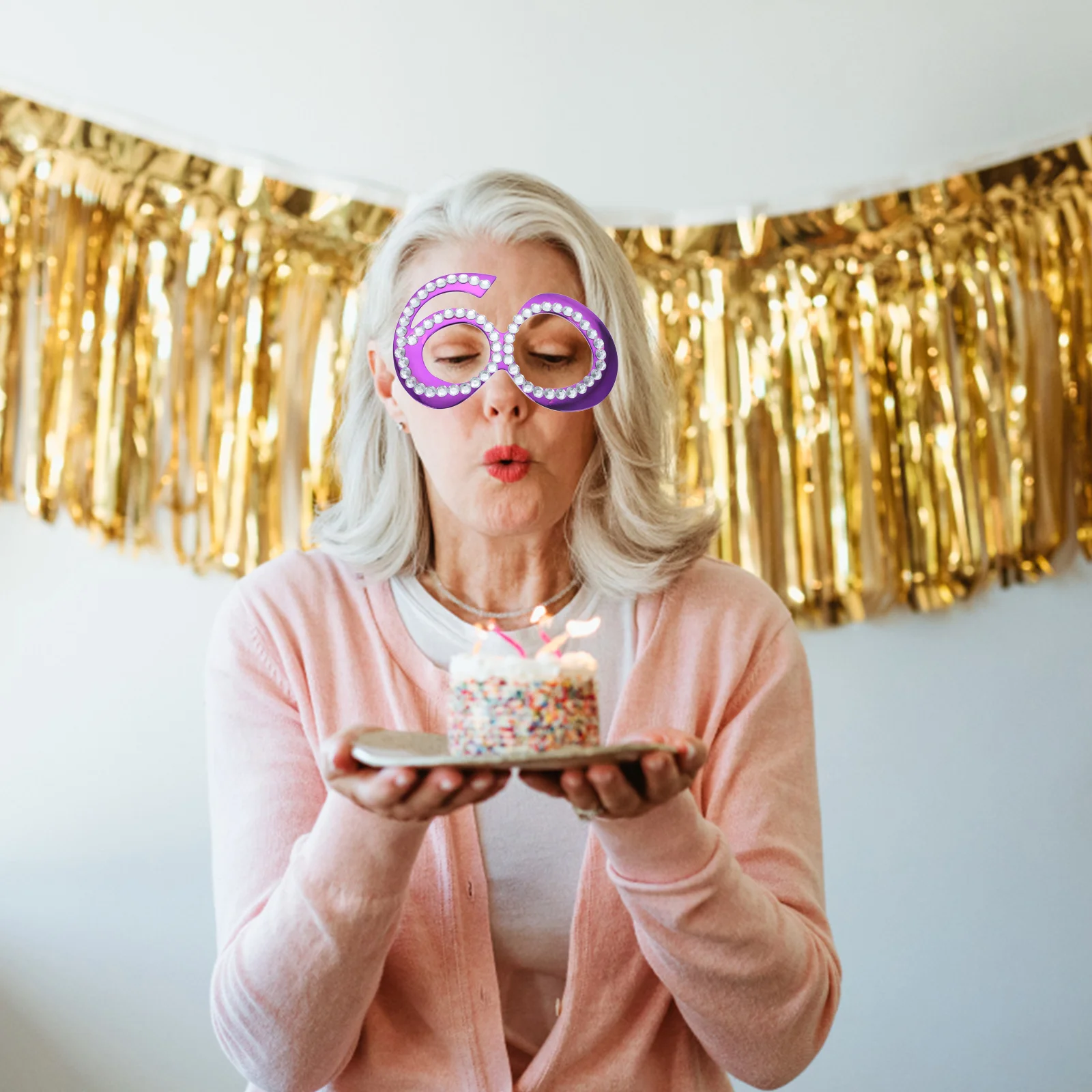 Очки на день рождения новинка реквизит солнцезащитные очки в стиле ретро золотые