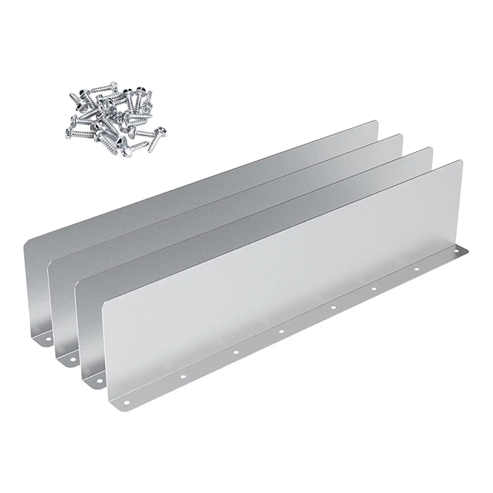

4x Aluminum with 32 Screws Straight Rain Diverter Roofing Gutter Guards Rainwater Valley Gutter Splash Guard for Shingle Roofs
