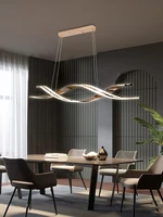 led restaurant chandelier strip modern minimalist 2022 new minimalist light luxury black long one word restaurant bar table lamp