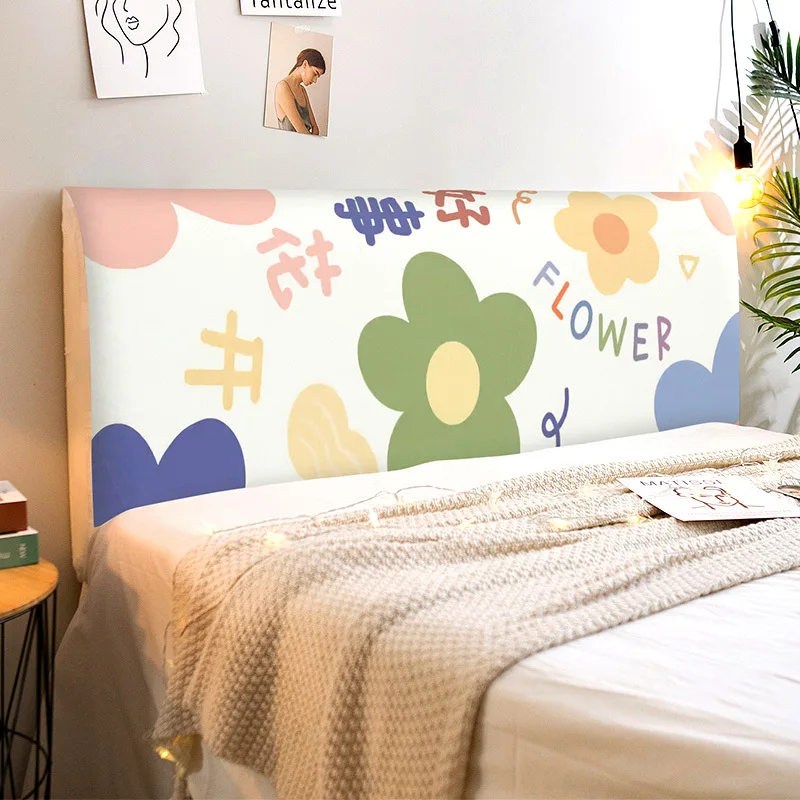 

Flower Celvet Bed Head Cover Elastic Bedhead Cover Bed Head Protection Headboard Dust Cover Bedroom Removable Bedside Cover