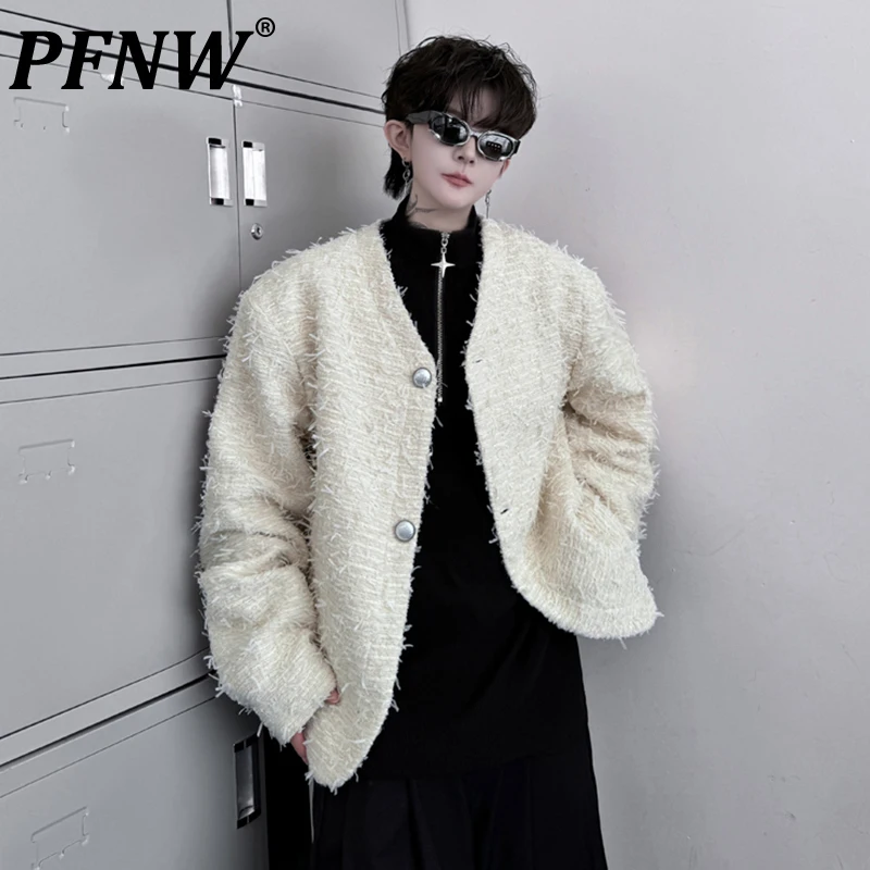 Мужской однотонный свободный костюм PFNW повседневный однобортный с длинным