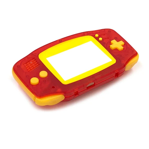 Полностью прозрачный красный чехол «сделай сам» для Nintendo Game boy Advance GBA, запасной чехол с резиновыми линзами для экрана