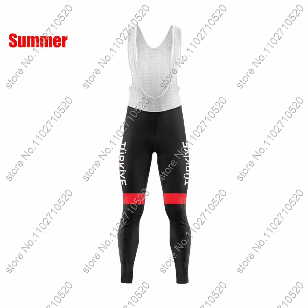 Джерси для велоспорта сборной Турции 2024 красная летняя одежда с длинным рукавом